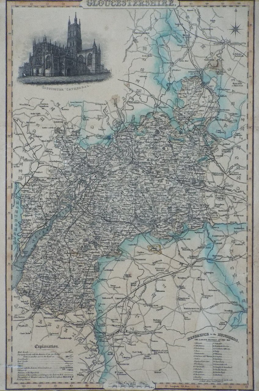 Map of Gloucestershire - Pigot